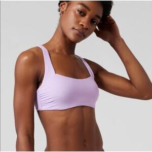 Athleta Square Neck Bra Cup Bikini Top in Elfin Purple Size 34D/DD